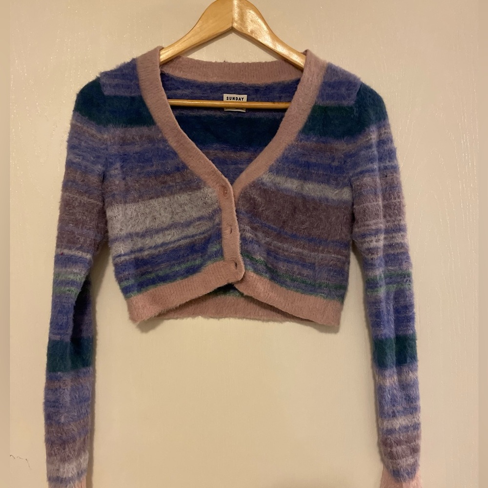 Sunday Best Aritzia Cozy Mohair Striped Cardigan